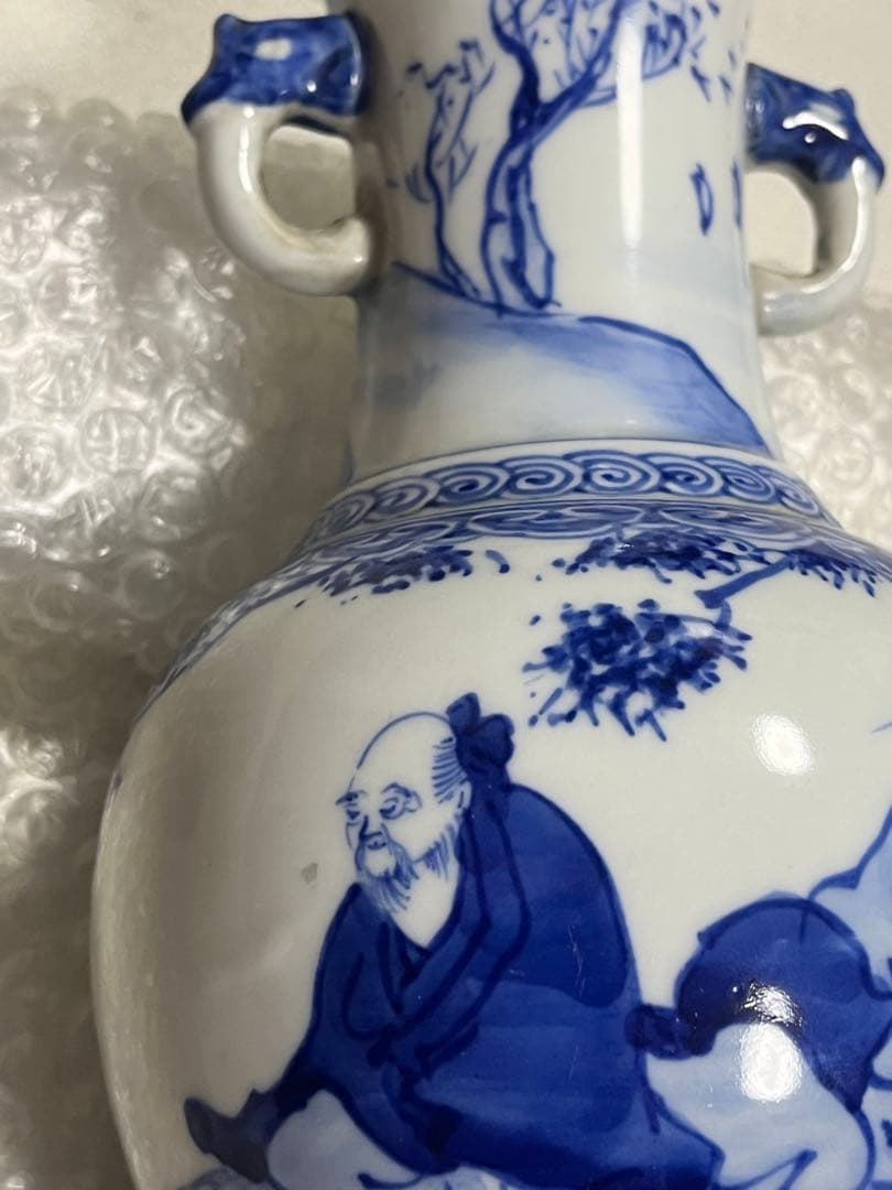 花瓶 花器 花生 染付磁器 華中亭道ハ製 - メルカリ