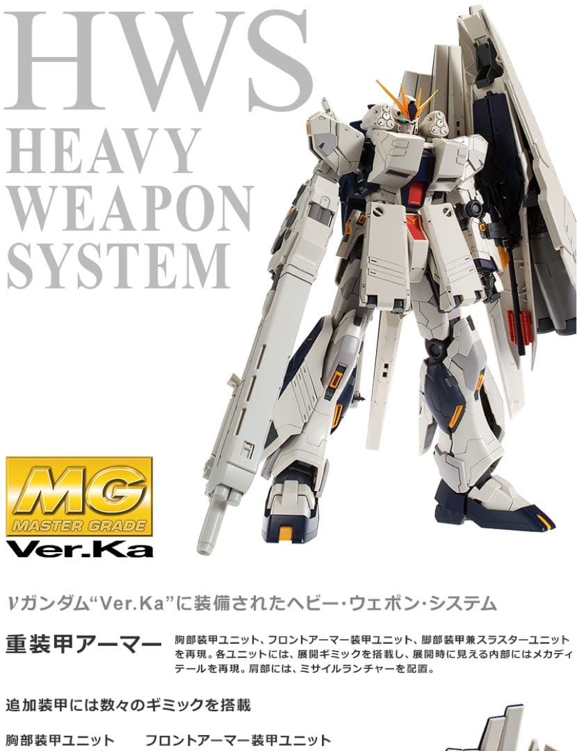 プレミアムバンダイ限定 MG 1/100 νガンダム HWS Ver.Ka - メルカリ