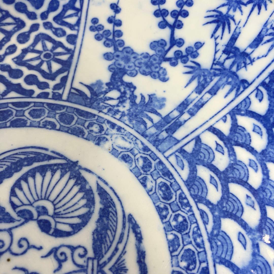 古伊万里？ イゲ皿 松竹梅紋 染付印判 大皿 - メルカリ