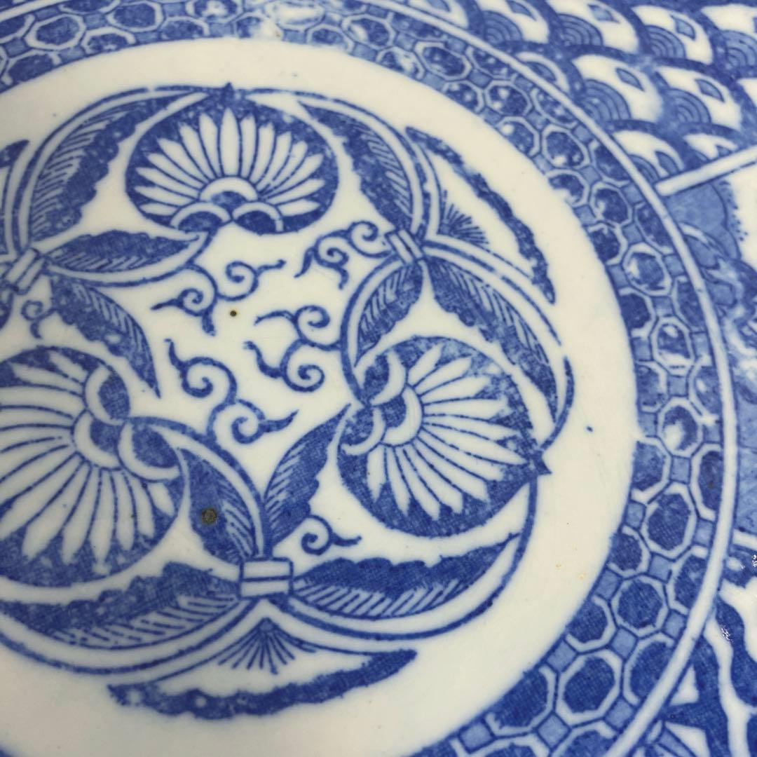 古伊万里？ イゲ皿 松竹梅紋 染付印判 大皿 - メルカリ