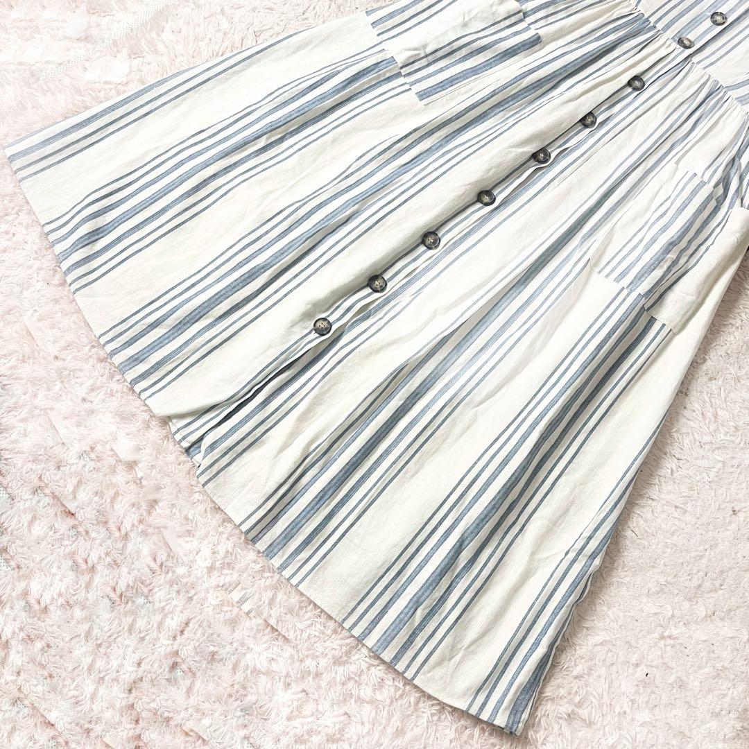 50 マディソンブルー ブラウス ボタンダウン シャツ ロゴ刺繍 ネイビー