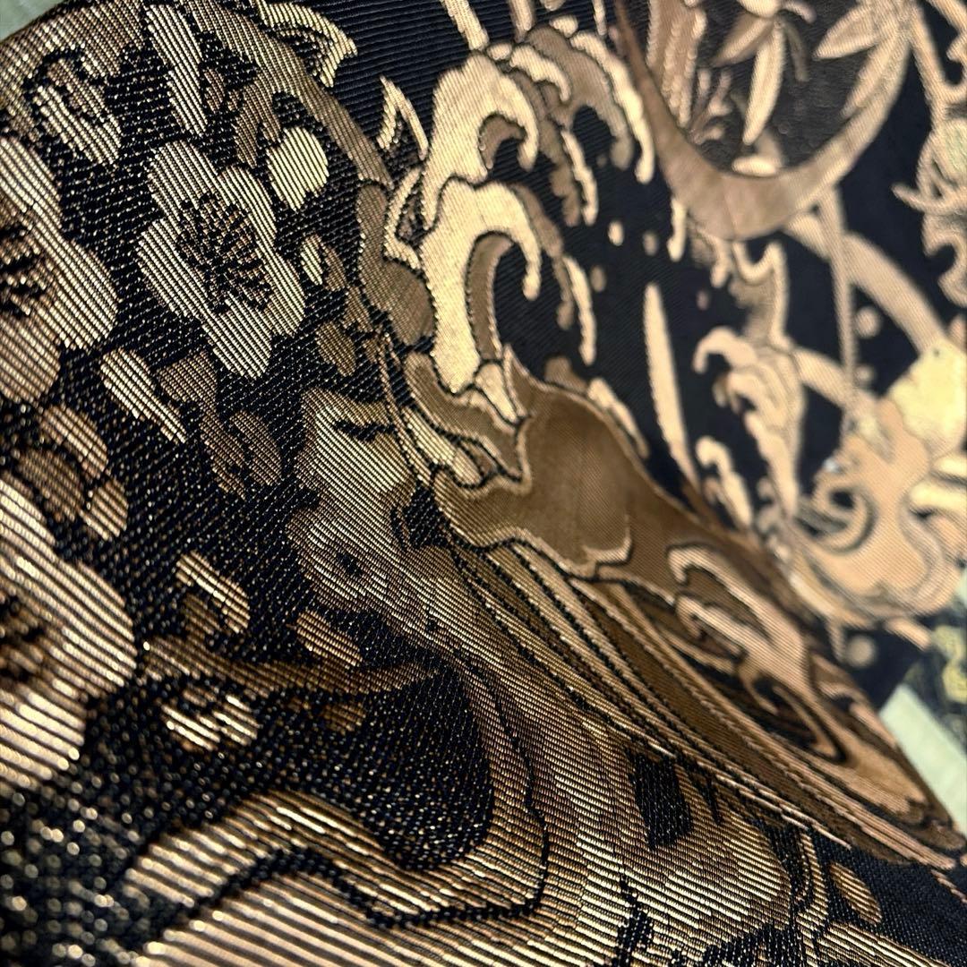 正絹　袋帯【金華山織】《波　吉祥うさぎ》