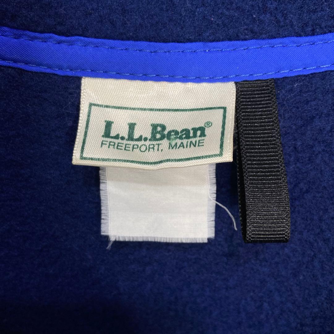 L.L.Bean☆ハーフスナップフリース☆90s☆筆記体ロゴ☆紺☆L相当