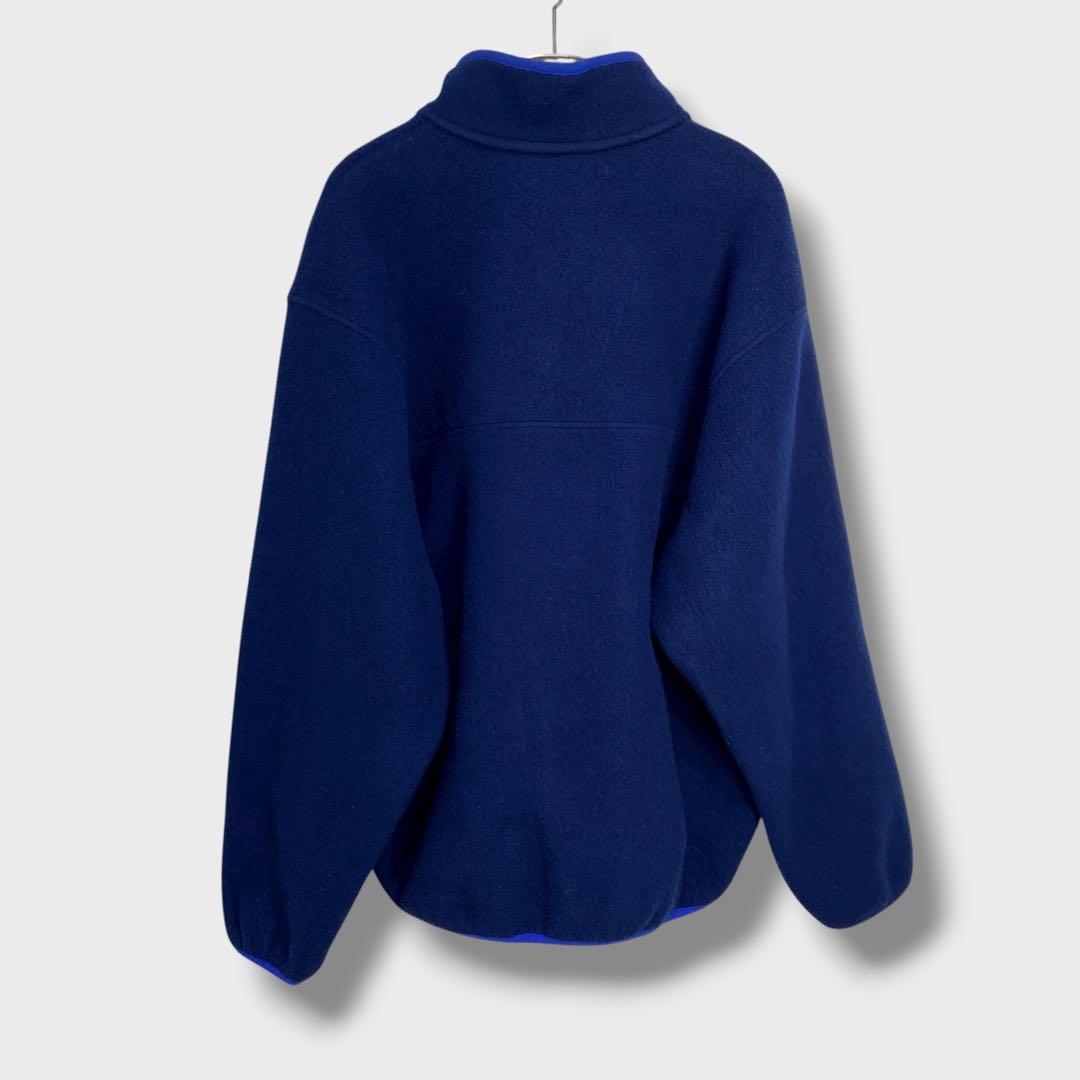 L.L.Bean☆ハーフスナップフリース☆90s☆筆記体ロゴ☆紺☆L相当