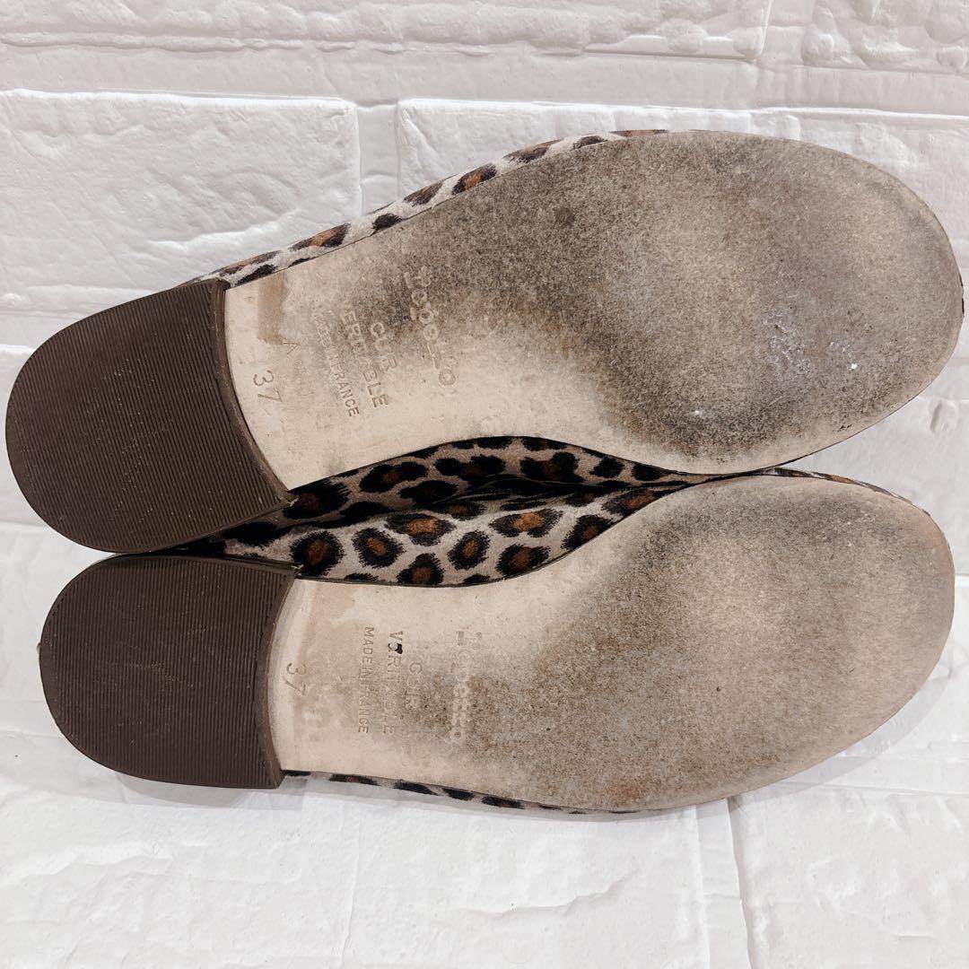 repetto レオパード柄 バレエシューズ ベルベットベロア 37