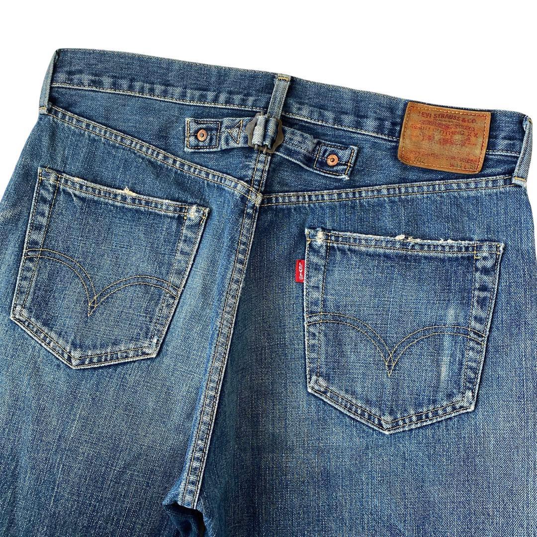 日本製 リーバイス 702XX ビッグE 赤耳 シンチバッグ 革パッチ W34