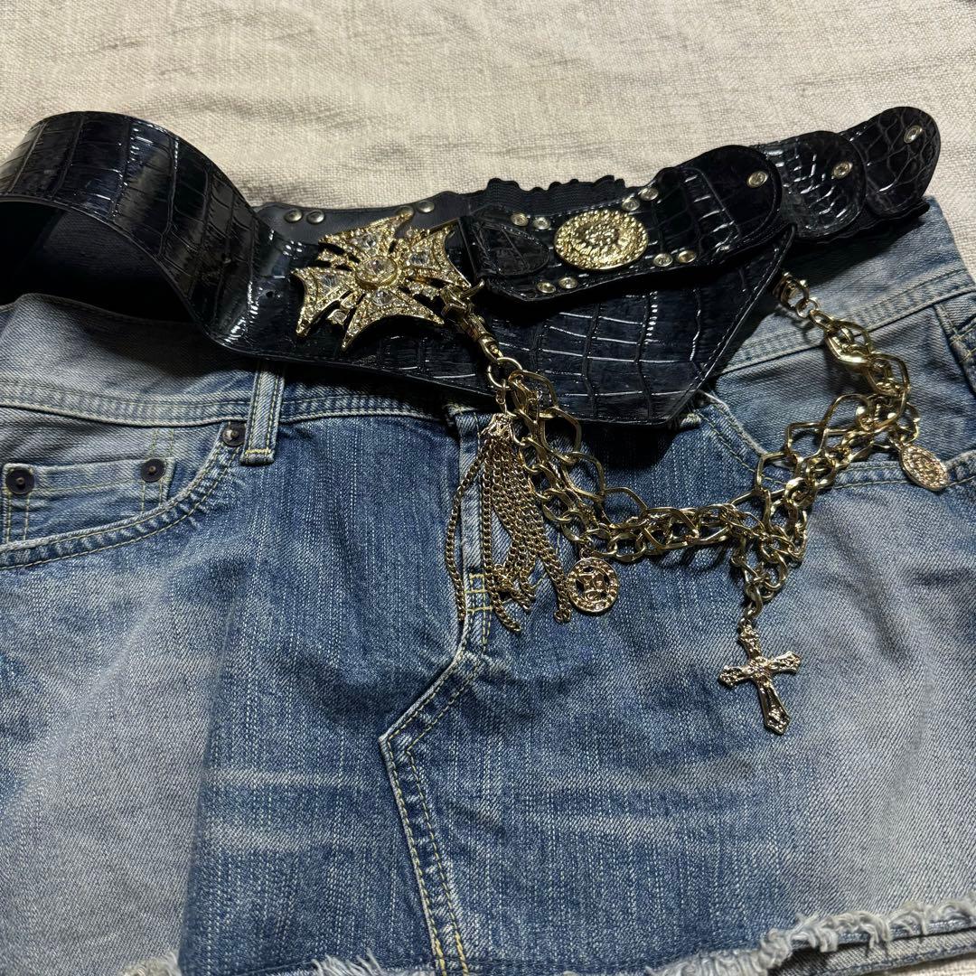 d.i.a 結晶ベルトギャルベルト チェーン付きベルト Y2K平成ギャル