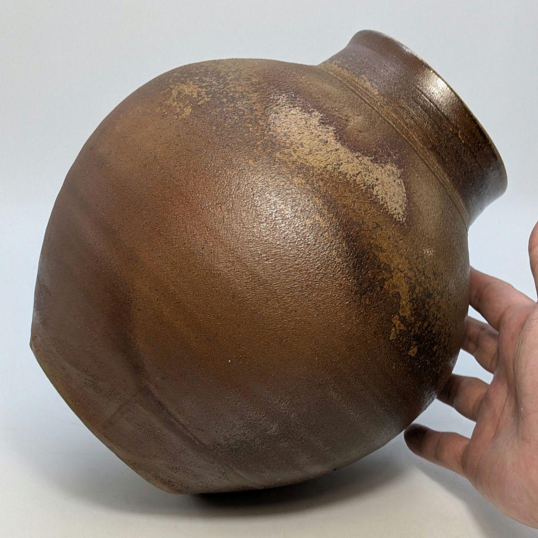 大平誠之助 備前焼 壺 共箱栞 壷 花器 フラワーベース 花入 花生 花瓶