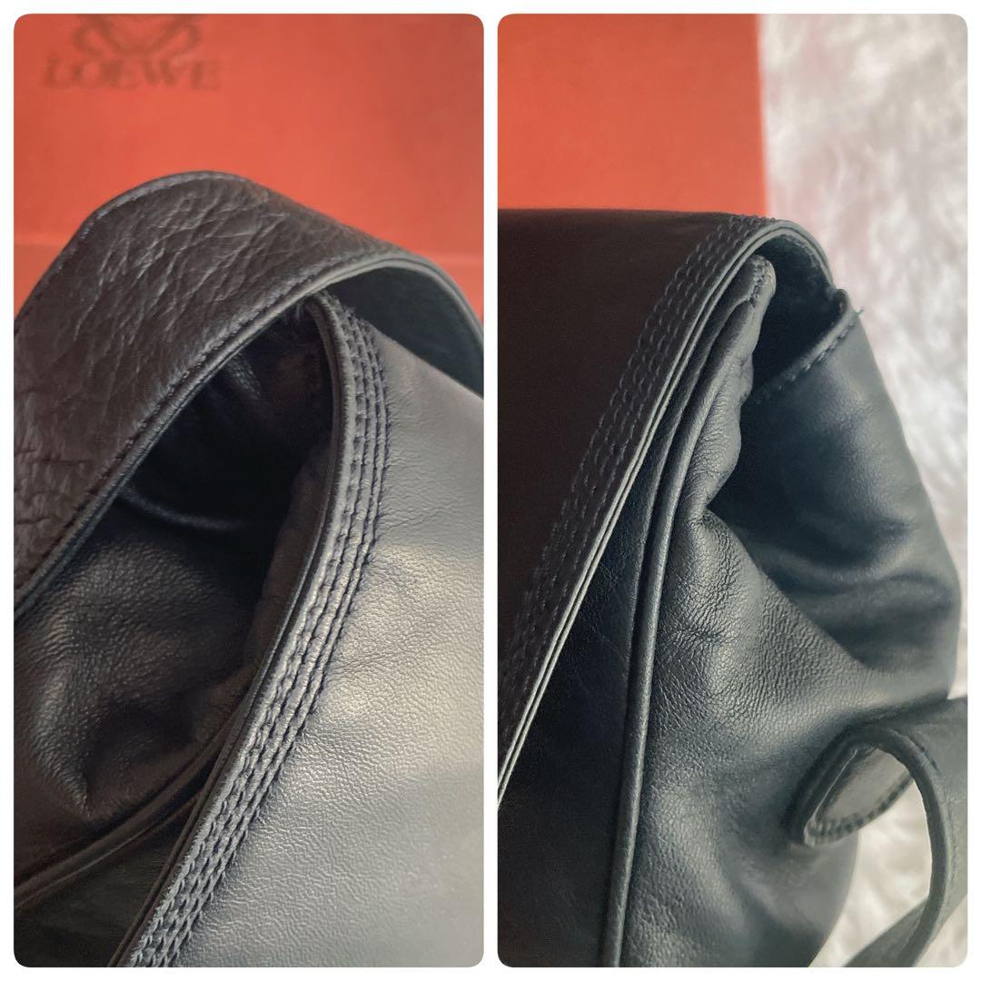 希少⭐︎LOEWE ネイビー アナグラム ナッパレザー 本革 ショルダー