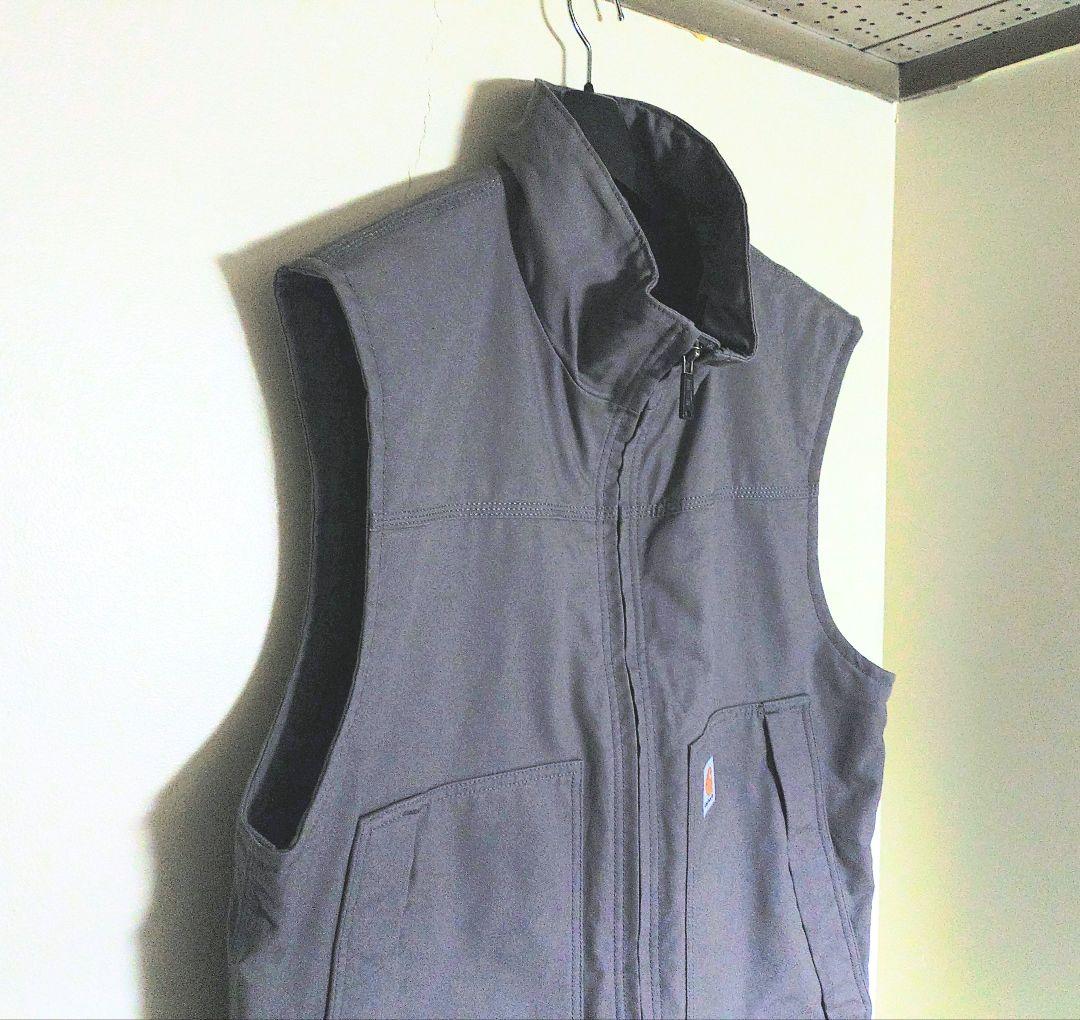 ❐Carhartt ⚪グレー ダブルジップ【ドローコード付き】ベスト Carhartt WIP（カーハートワークインプログレス） コート ジャケット