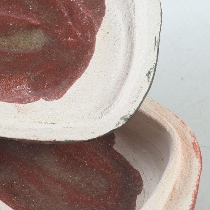 茶道具 横山朝陽作 陶器製 呉須絵 琵琶香合 干支巳 共箱 V 9346