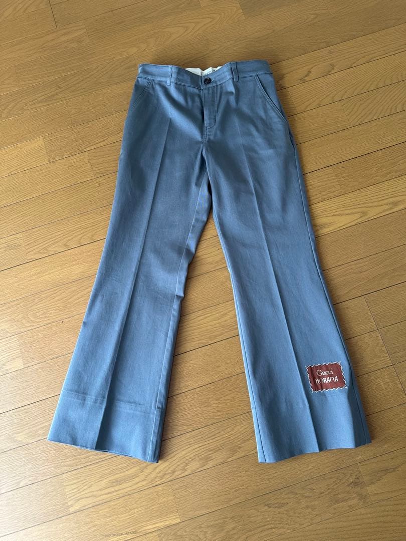 グッチ　GUCCI ライトブルー パンツ 150 Straight fit denim pants in light blue | GUCCI® US