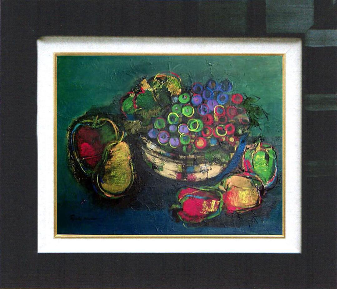 油絵 菅家令子 絵 絵画 インテリア uF6-061304 静物 フルーツ - メルカリ