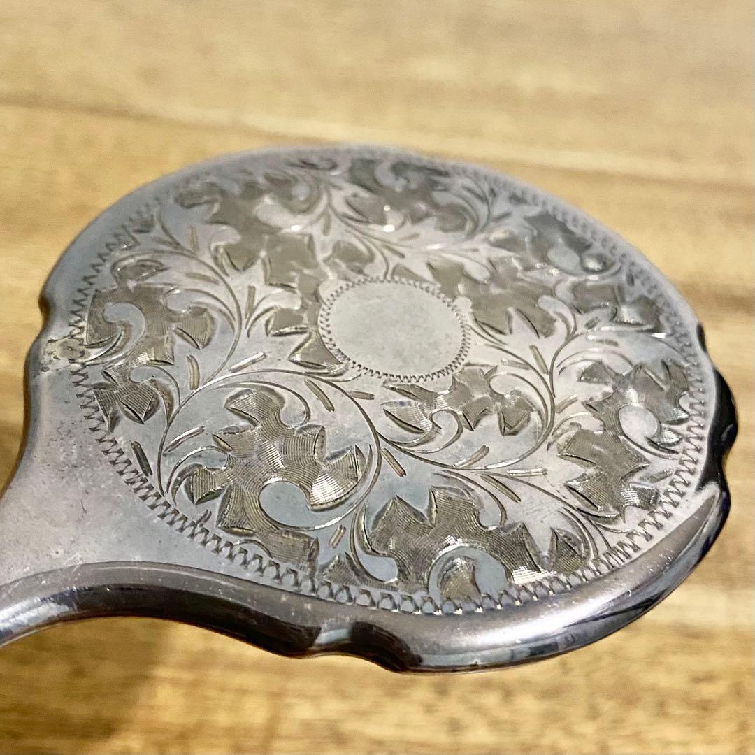 銀製三越 手鏡 ハンドミラー 銀製 銀 鏡 ミラー 骨董品 シルバー 銀製