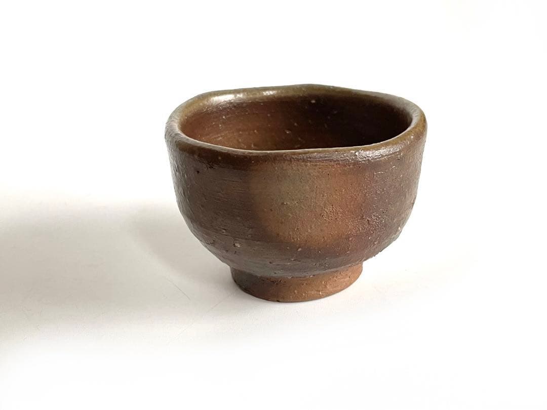 陶芸家　藤原建　備前　ぐい呑　備前焼　牡丹餅手　共箱 藤原 建 作 「備前ぐいのみ」 ～備前焼専門卸小売店 川口陶楽苑～