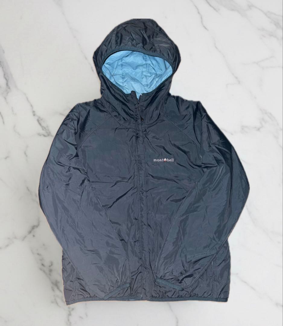 m*u様 mont-bellダウンジャケット 水色 短丈 リバーシブル おーた
