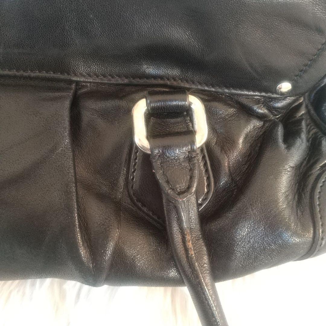 プラダ PRADA ハンドバッグ フリンジ ブラック レザー黒Y2K
