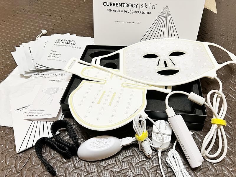 カレントボディー フェイス用+ネック&デコルテ LEDライトセラピー セット CurrentBody Skin LED 4イン1マスク＆ネック＆デコルテマスクセット