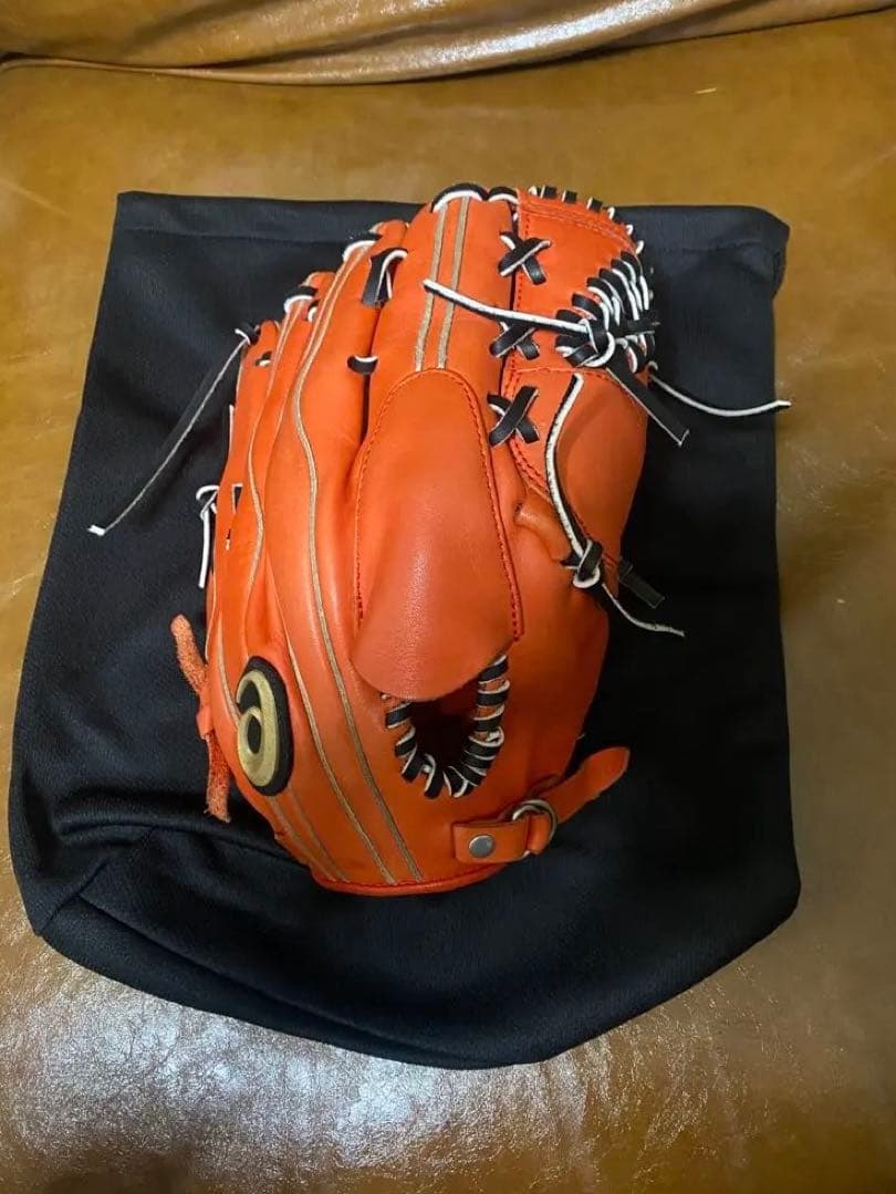 アシックス　ゴールドステージ　軟式　投手　グローブ　ダルビッシュ　全紐交換済み アシックス ゴールドステージ 軟式用グラブ 投手用（ダルビッシュ