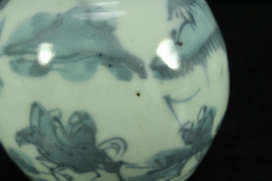 中国美術 古染付 祥瑞 茶入 明時代 唐物 鹿角蓋 茶道具伝来(K-XA856