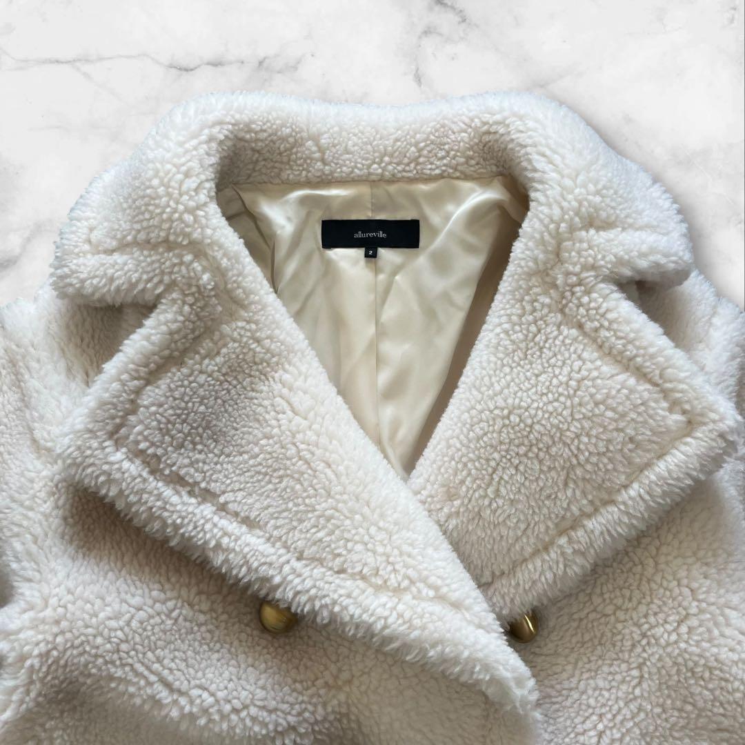 極美品】アルアバイル ウールMIXボア ピーコート テディコート 2