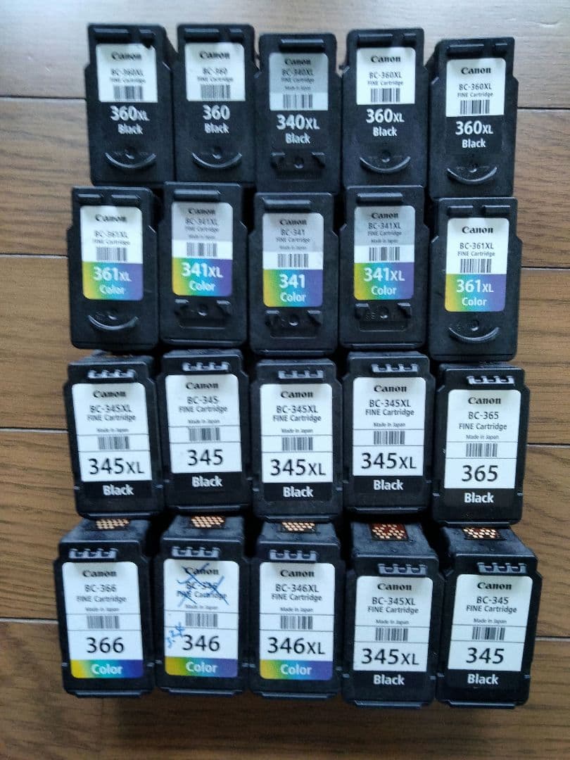 20個　 キャノン純正　 340XL　他　 使用済み 　 インクカートリッジ⑤ キヤノン（Canon） 340XL BC-340XL キャノン 純正インク カートリッジ