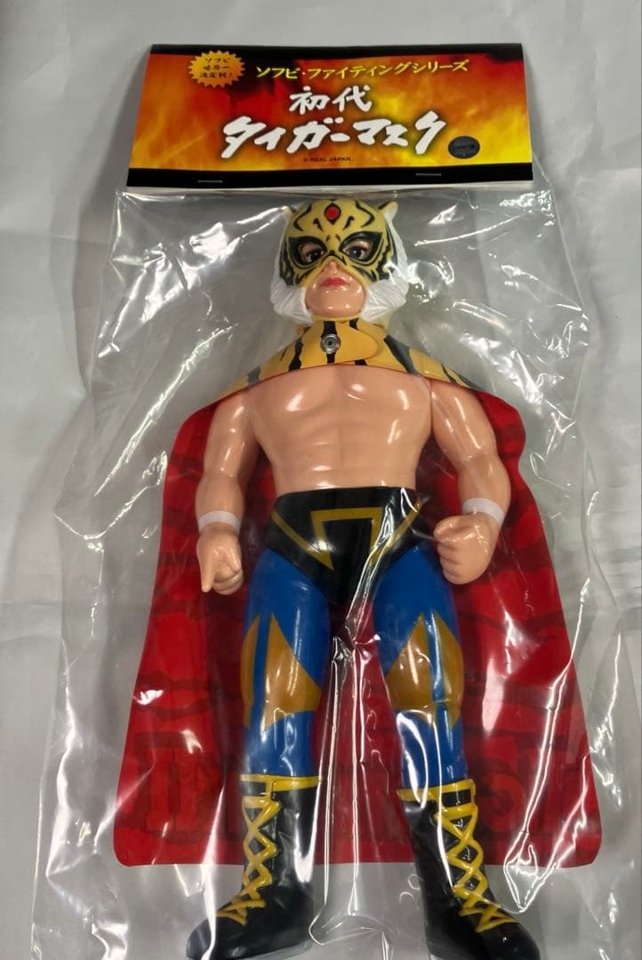 ソフビ・ファイテングシリーズ　初代タイガーマスク（逆ヤギリ版） 初代タイガーマスクリング 逆ヤギリ シルバー - MASK BANK //マスク