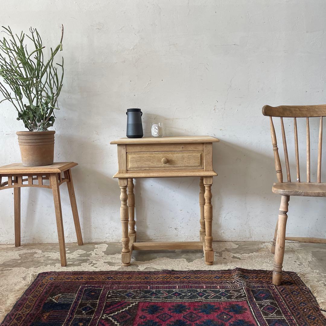 ヴィンテージ　ドロワーサイドテーブル ドロワーベッドサイドテーブル　剥離 デンマークヴィンテージ サイドテーブル 引き出し付き チーク材 北欧