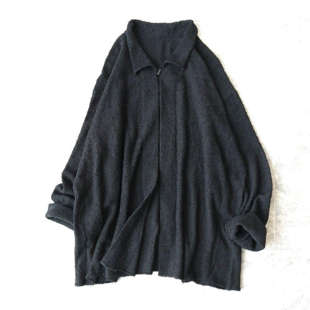 030 ヨーガンレール シルク コットン ツイード ニット カーディガン 黒 トップス | ヨーガンレール ババグーリ オンラインショップ / Jurgen