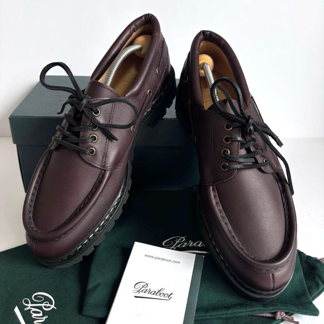 【新品同様】パラブーツ シメイ EBONY レザーシューズ 8 フランス製 箱付 新品同様】パラブーツ シメイ EBONY レザーシューズ 8 フランス製 箱付