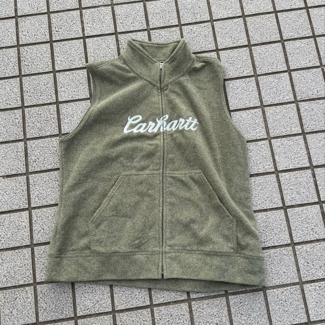 Carhartt オリーブグリーン ジップアップベスト Carhartt ジップアップ