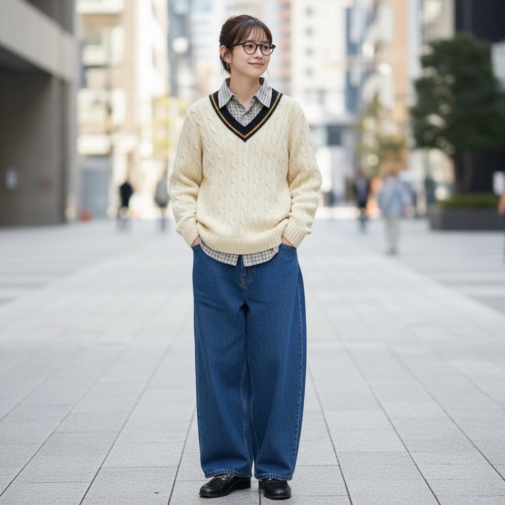 ポロラルフローレン チルデンニット セーター Vネック L アイボリー