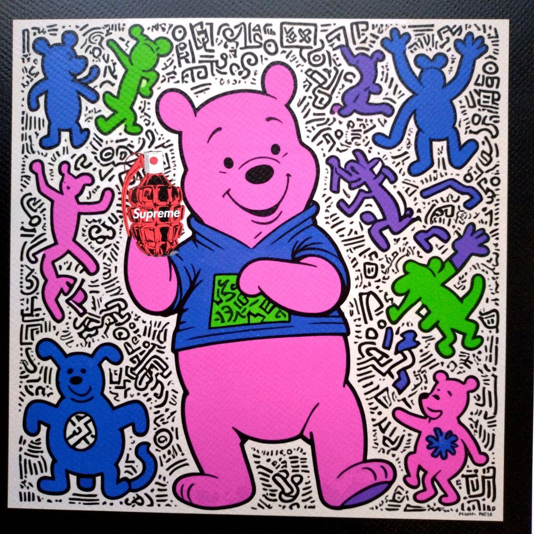 death nyc 世界限定100枚 プーさん キースヘリング - メルカリ