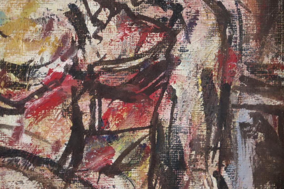 真作保証 奈知安太郎 「座る裸婦」 油彩SM号 独立美術協会 自由美術家