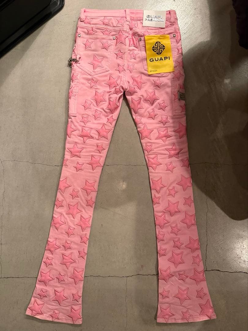 GUAPI FRENCH ROSE STARS DENIM 28 ピンク - メルカリ