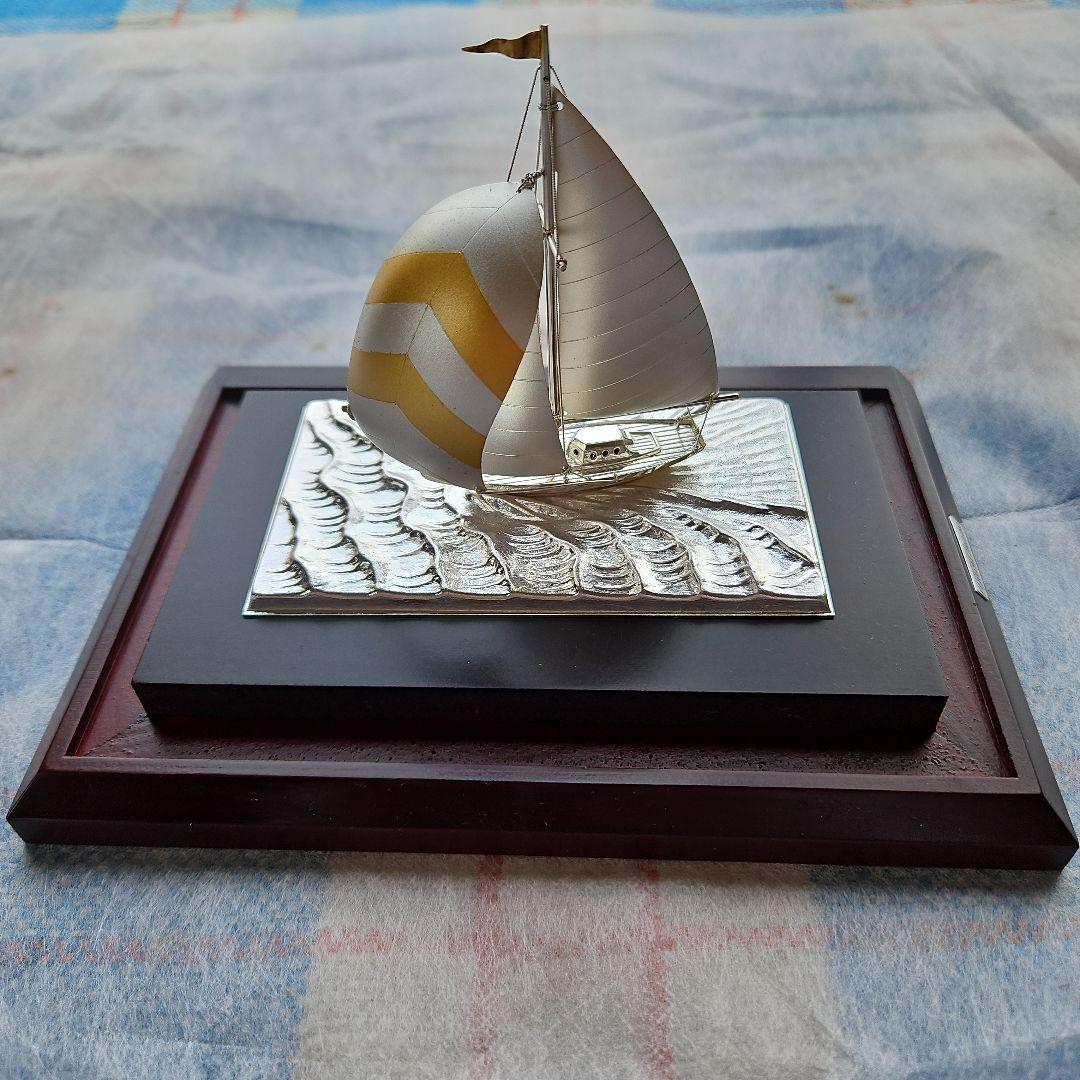 銀製ヨット 7号伝統工芸TAKEHIKO 関工芸武比古置物-エルメス HERMES