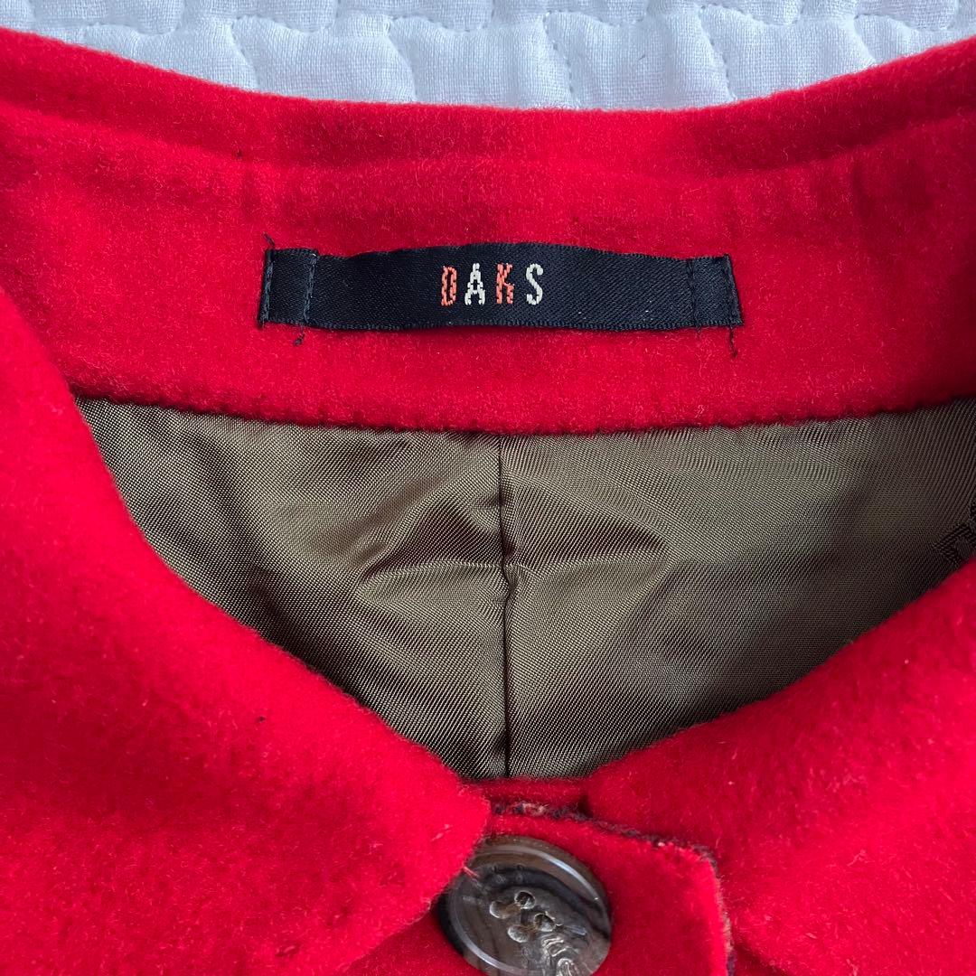 DAKS ダックス 毛100%コート サイズ40 赤レッド - メルカリ