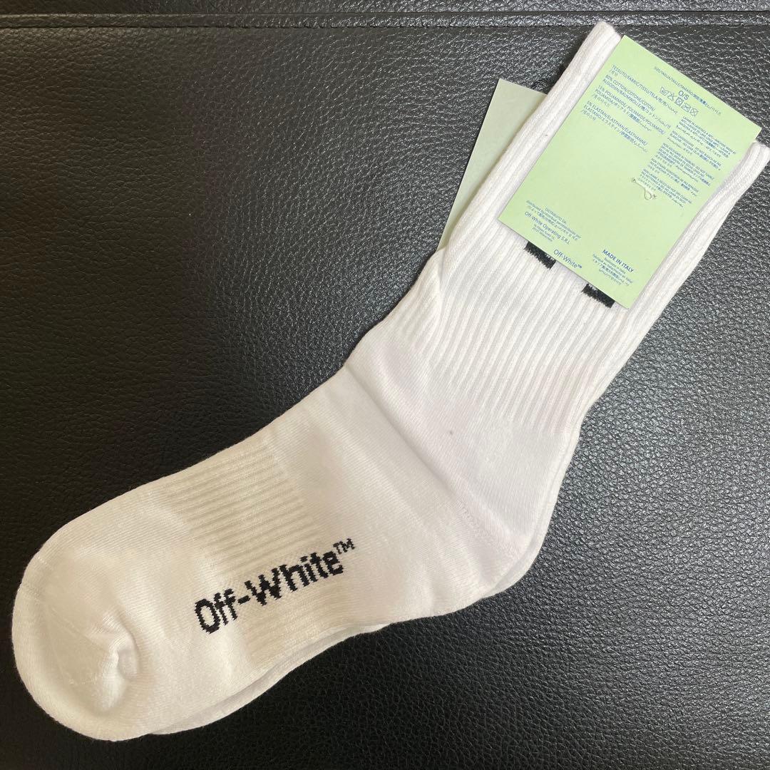 新品 off-white オフホワイト ソックス 靴下 ホワイト - メルカリ
