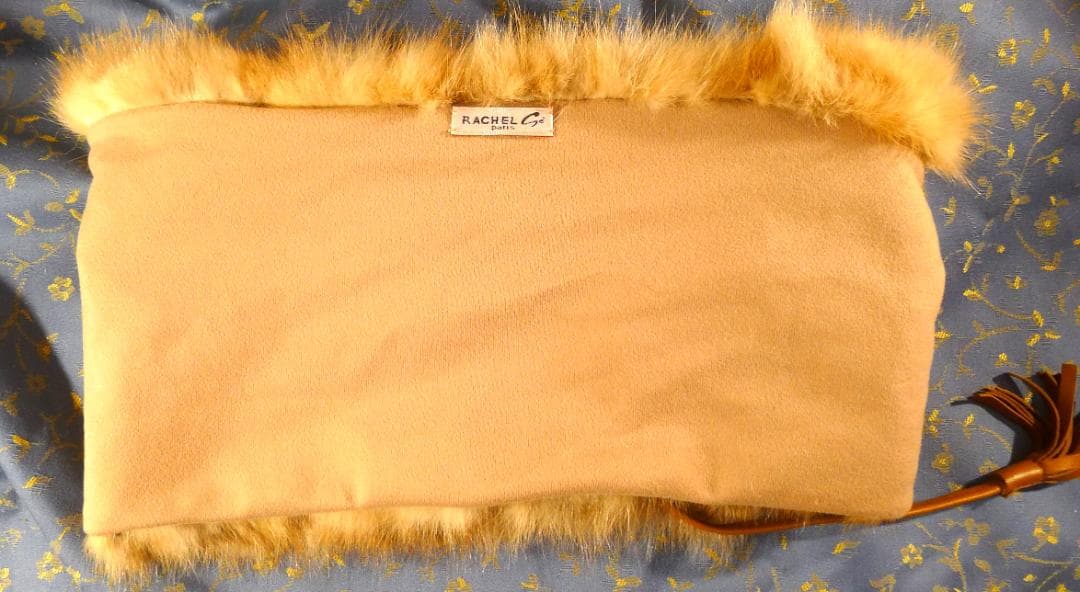 RACHELdePARIS】ゴールデンセーブルレザーストリングス付スヌード美品