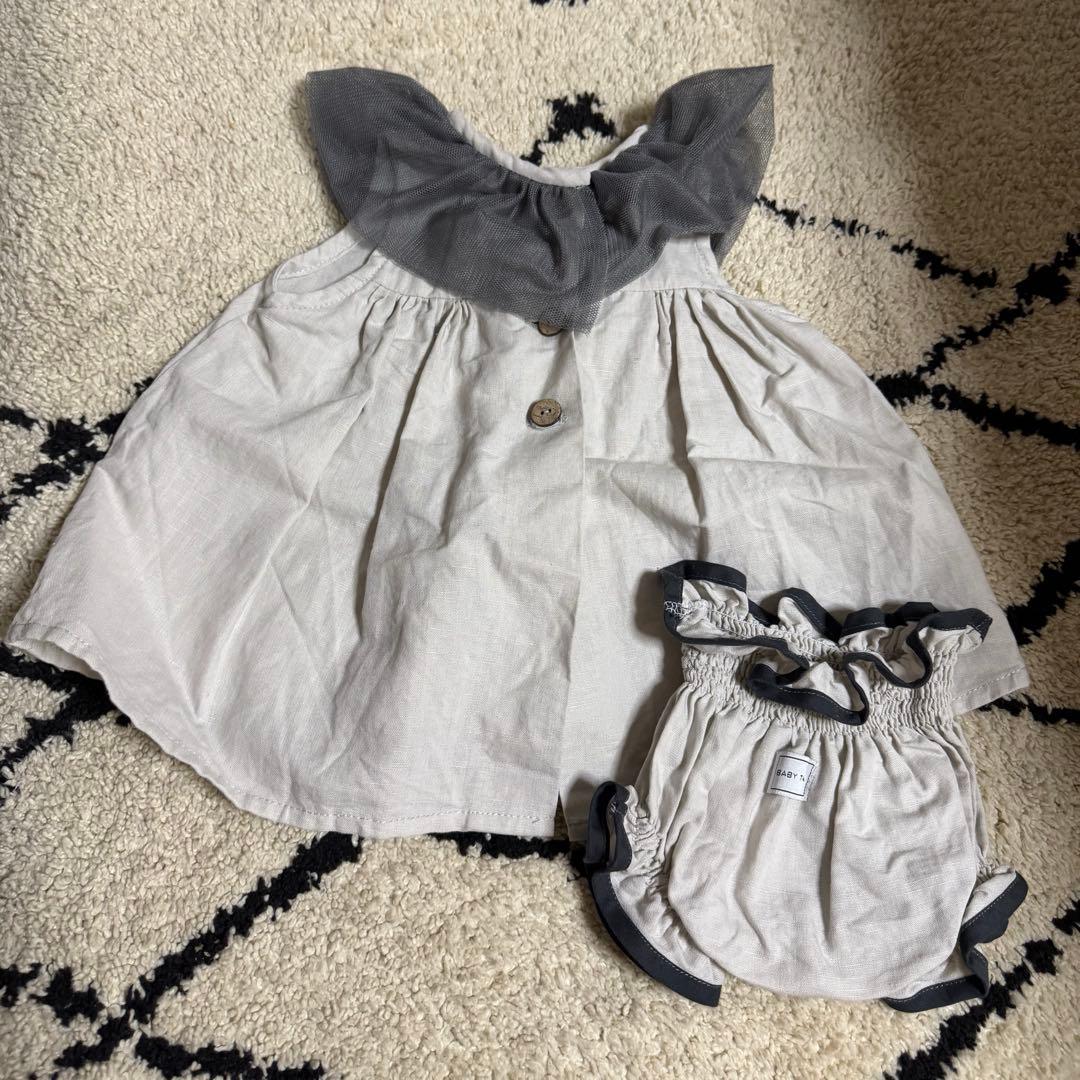 ヒステリックミニ ミニラしっぽ付き刺繍オーバーオール サロペットの