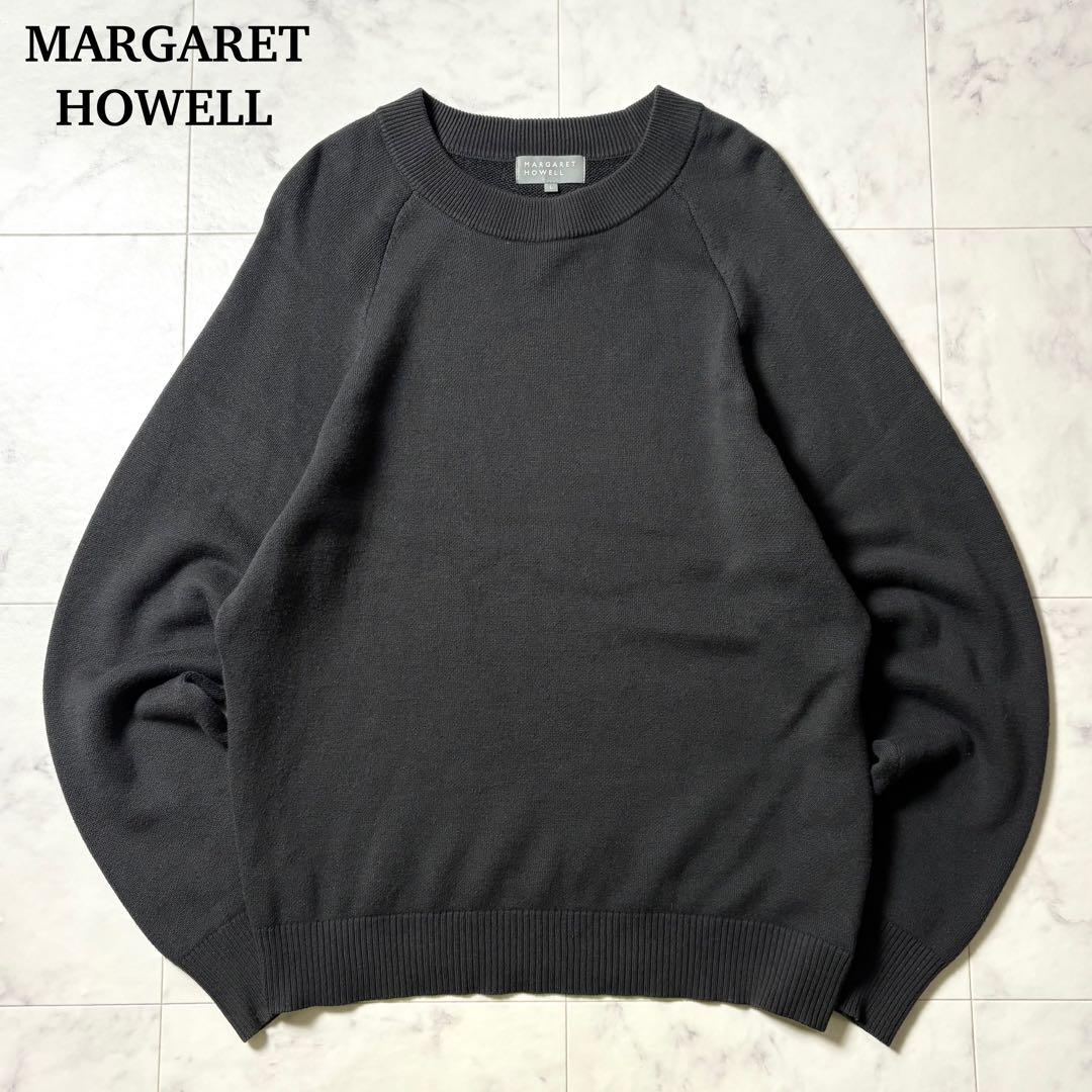 MARGARET HOWELL ウール コットン クルーネック ニット L MARGARET HOWELL（マーガレットハウエル） ニット セーター WOOL