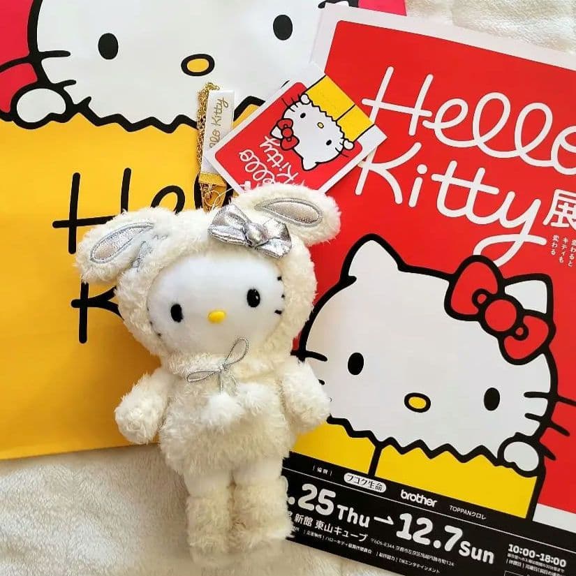 新品！おまけ付！】 ハローキティ展 雪うさぎ ぬいぐるみ マスコット