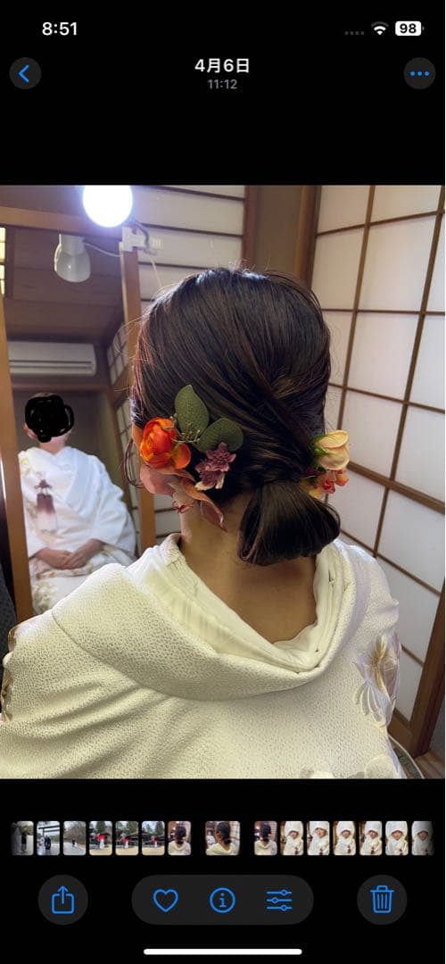値下げ中!花束 プリザーブドフラワー 髪飾り付き ブーケ 前撮り ヘアー