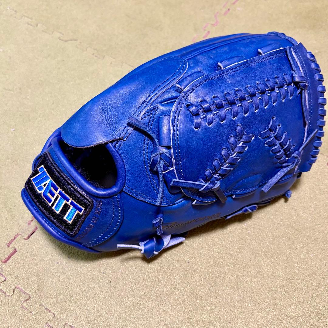 美品　ZETT 日本製 Kデザインウェブ ゼット 投手用 グローブ ZETT ゼット 硬式グラブ プロステイタス ピッチャー サイズ5 一般
