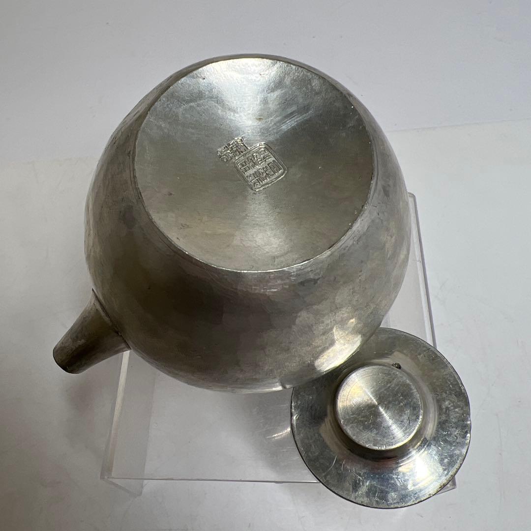 錫製 煎茶急須 199g 幅約10.5 ㎝ 東さ8-0124①