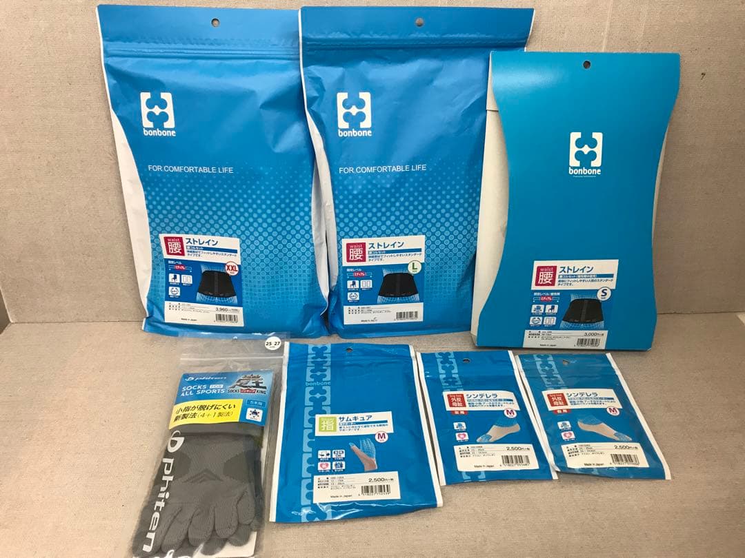 未使用品　腰コルセット、外反母趾・内反小趾用サポーター、指サポーター等7点セット nakayama-shiki_2325