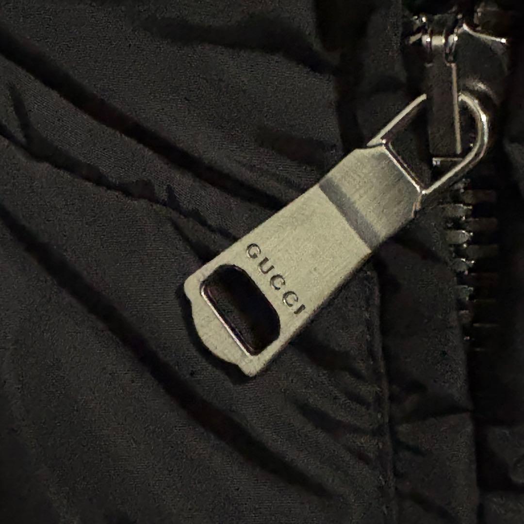 裏地総柄❗️】GUCCI ダウンジャケット ワッペンロゴ ブラック 46 M