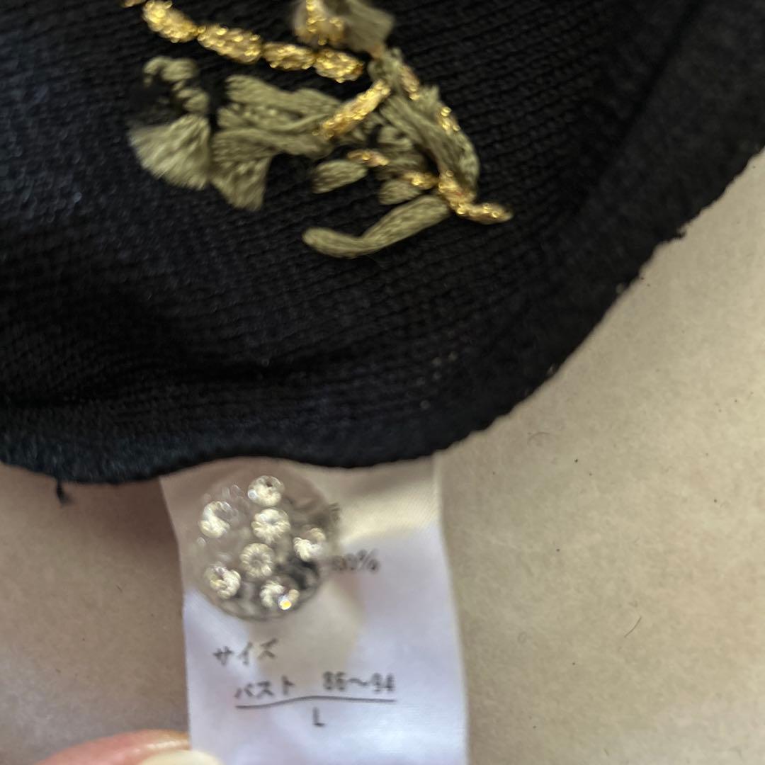 ATELIER SAGAN刺繍入りカーディガン 黒 アトリエサガンL 麻100 - メルカリ