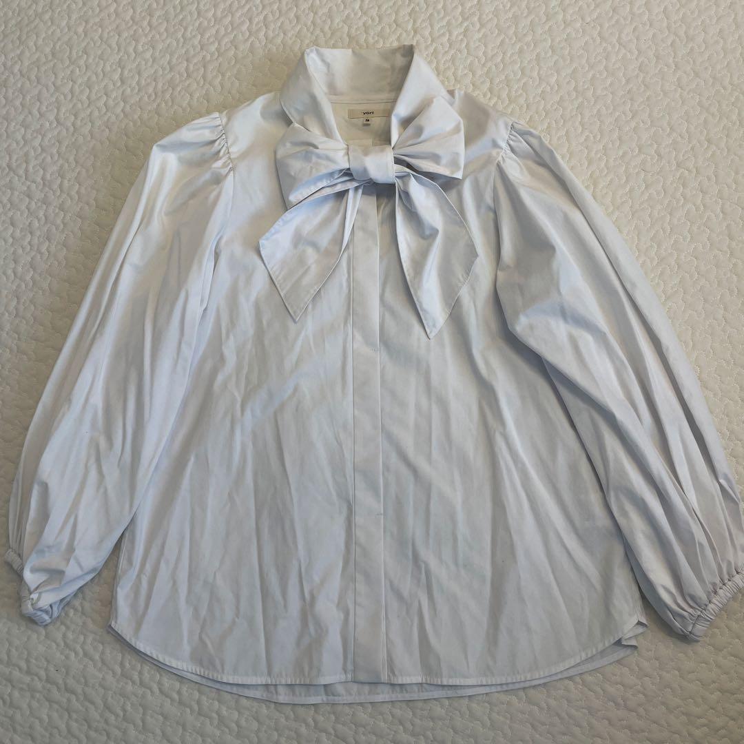 yori ビッグリボンパフスリーブブラウス38 - メルカリ