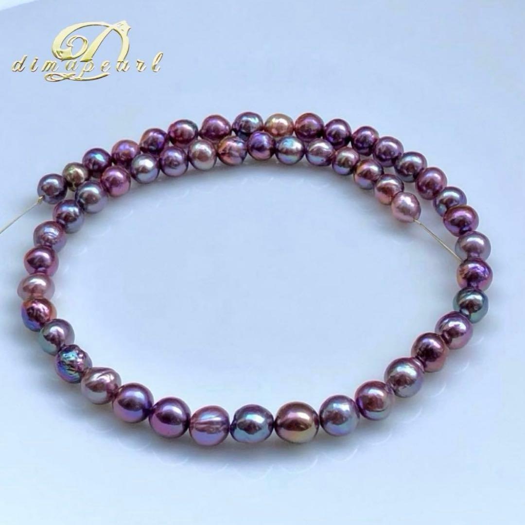 土下座チョコレートバロックパール　マルチカラー ネックレス連材BEN782 バロックパールネックレス | 淡水バロック真珠のマルチカラーネックレス